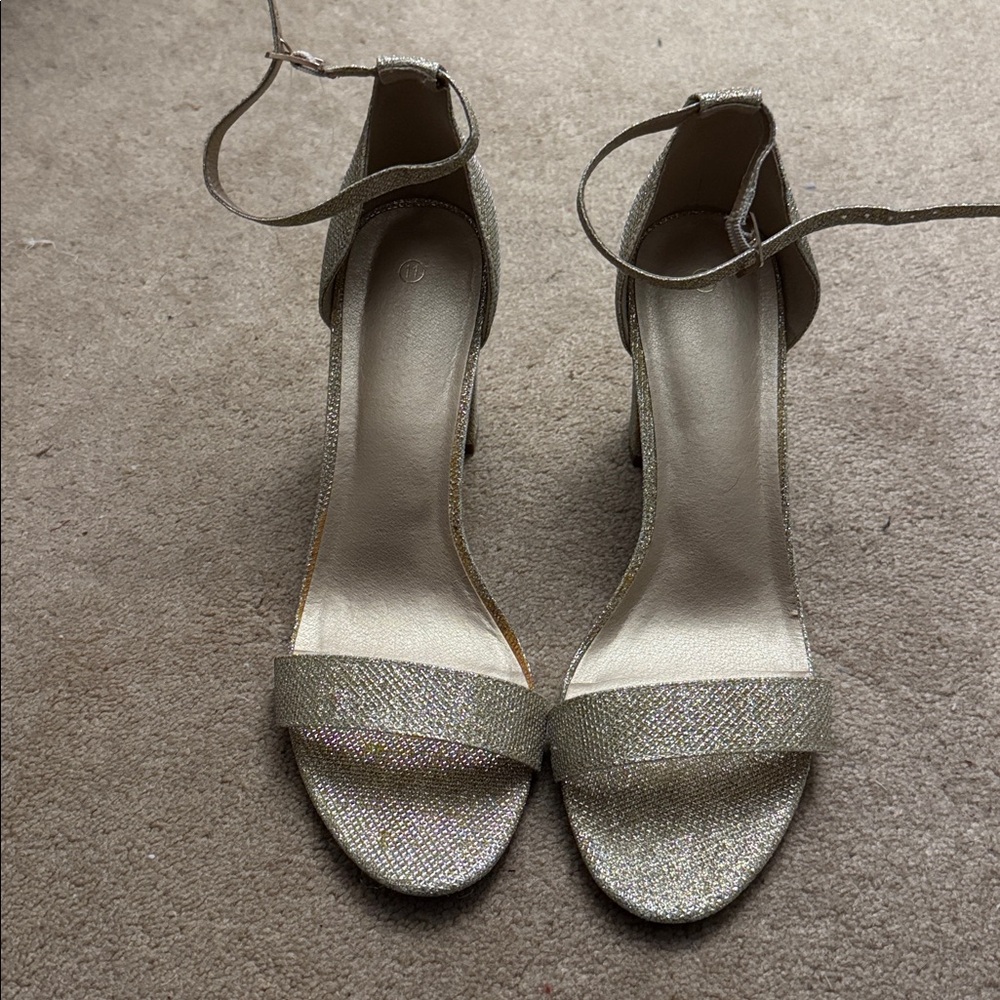 Elegant Gold Strappy Heels